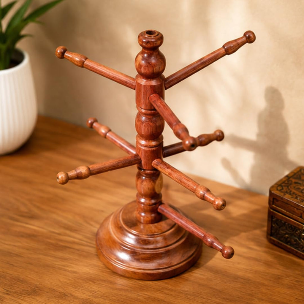 BIGNAY Wooden Bangle Stand Organizer | Bracelet & Watch Display Holder | Jewelry Storage Rack for Dressing Table, Home & Retail Display 9 Rod Stand - image 4
