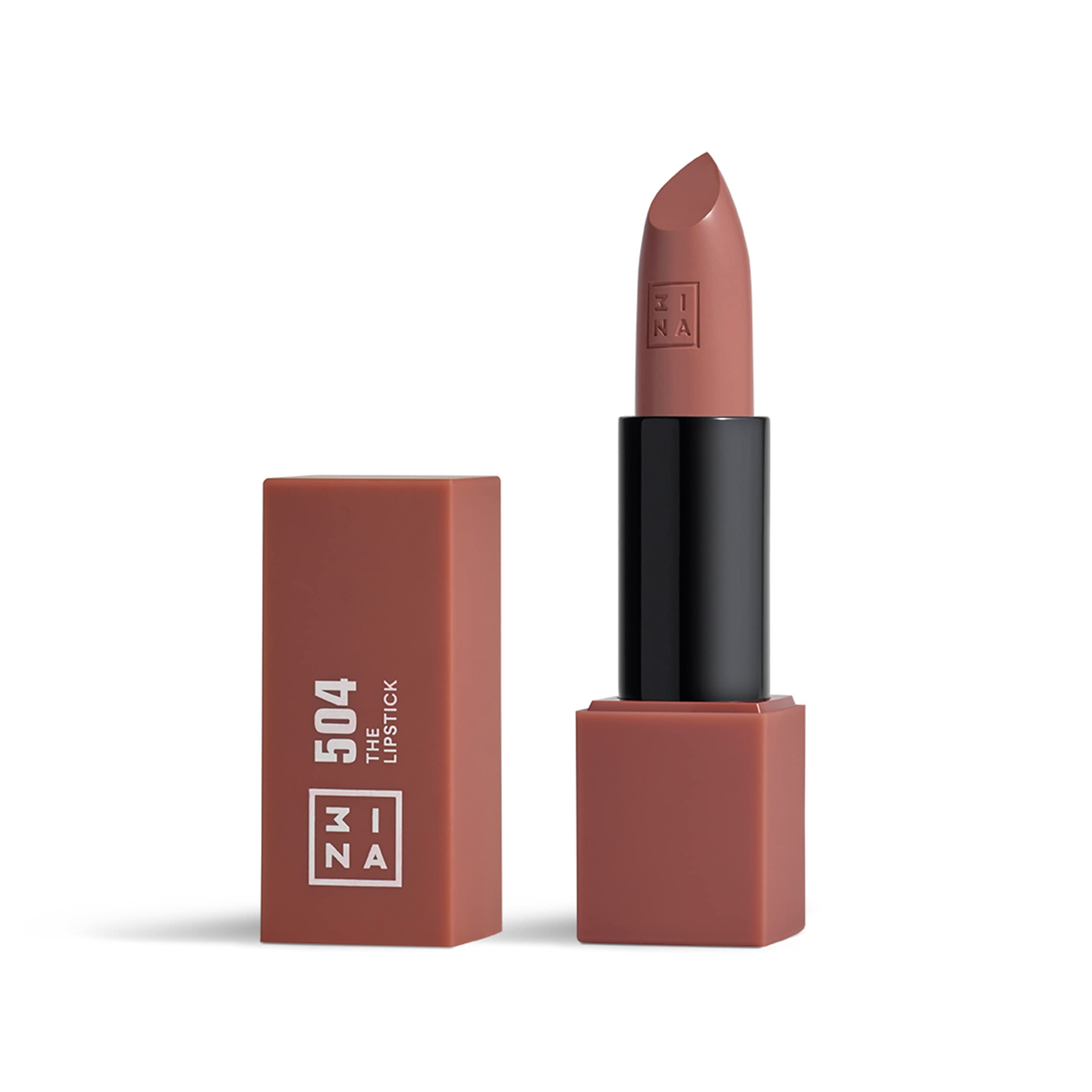 3INA Vegan Semi-Matte Lipstick - 504 Red Clay - Pigmented & Creamy