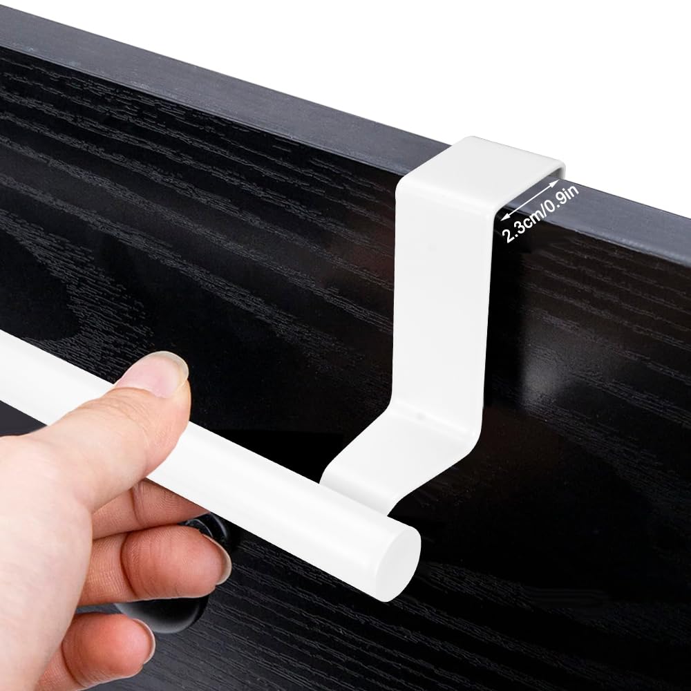 2 Pcs Stainless Steel Towel Holder, Over Door Towel Rail with Protective Strip, Towel Bar Holder - image 3