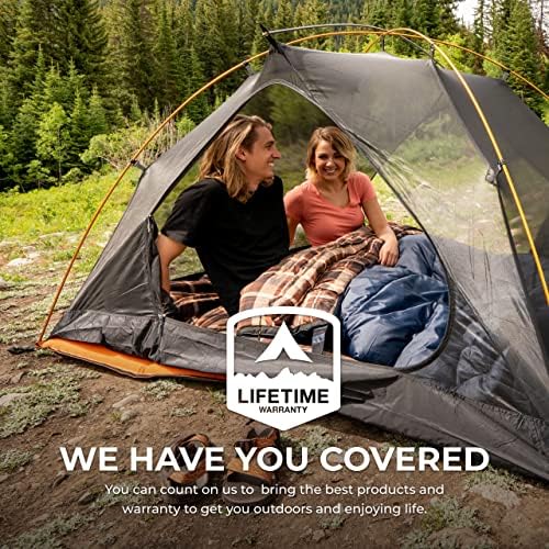 Teton Sports Mammoth Queen Double Sleeping Bag | Flannel Lined, Grey