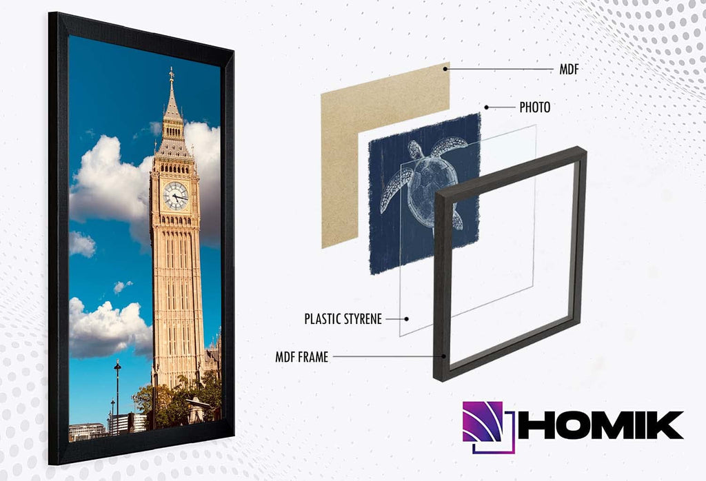 HOMIK A5 Black Picture Frames – Set of 12 MDF Wall Photo Frames