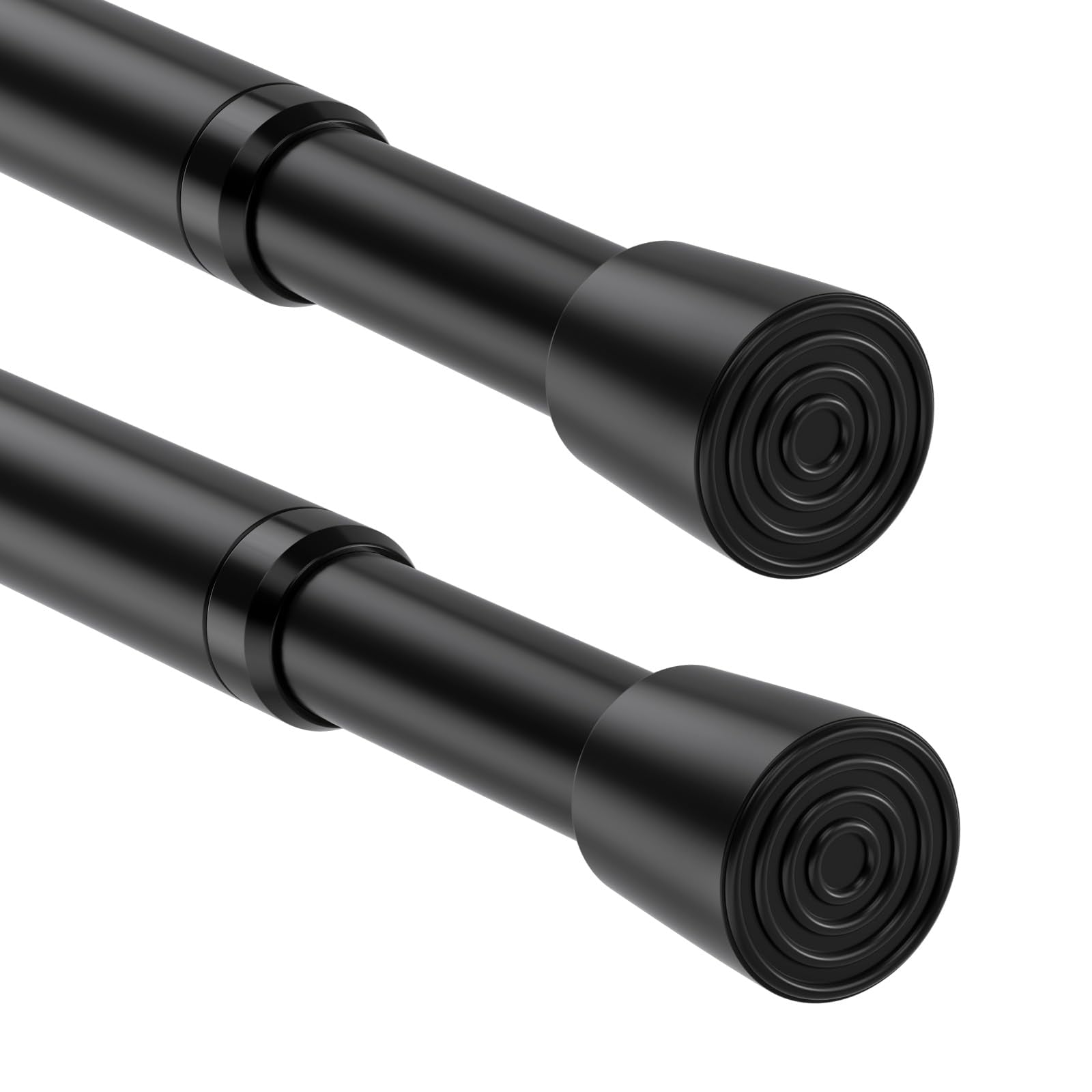 Jolof Store Tension Rods 80-150cm | 2-Pack Black Heavy-Duty Steel