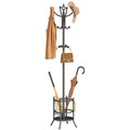 Tajsoon Coat Tree with Umbrella Stand, Coat Rack With 16 Hooks, Grey - image 1