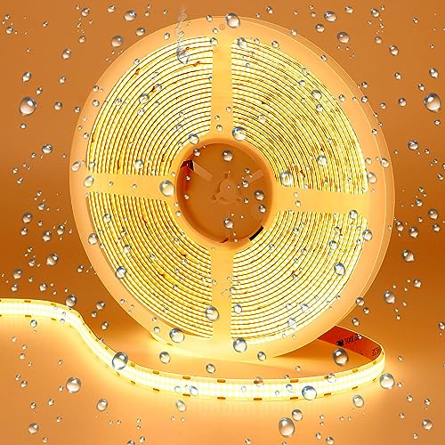 GOMING 24V Double Row COB LED Strip Light - 3000K Warm White IP65 32.8ft