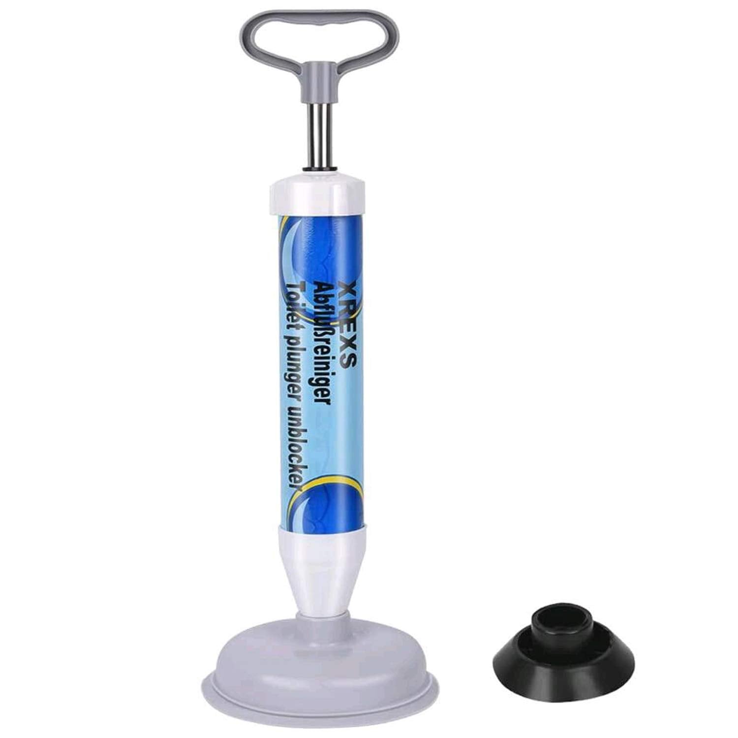 XREXS Toilet and Sink Plunger – Heavy Duty Drain Unblocker with 2 Suction Cups