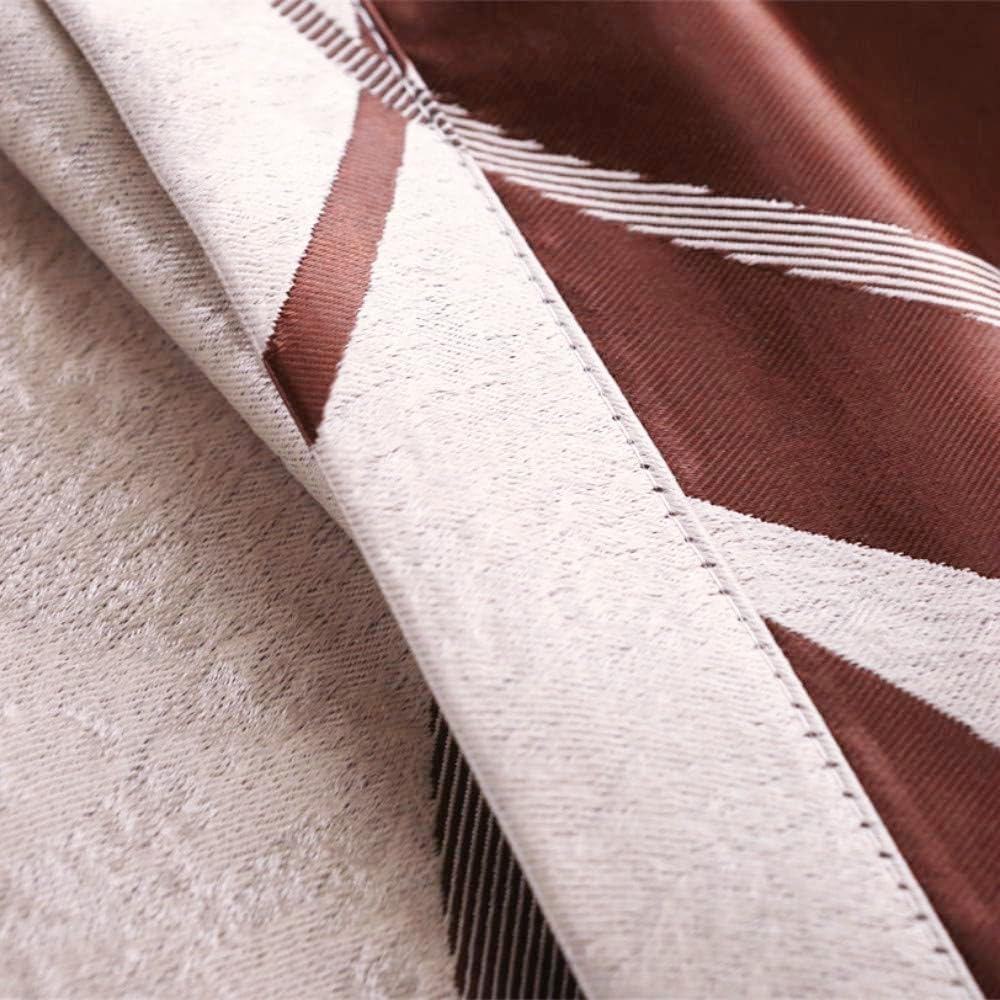 MYRU Striped Eyelet Curtains – 2 Panel Set Blackout Window Treatments, Coffee