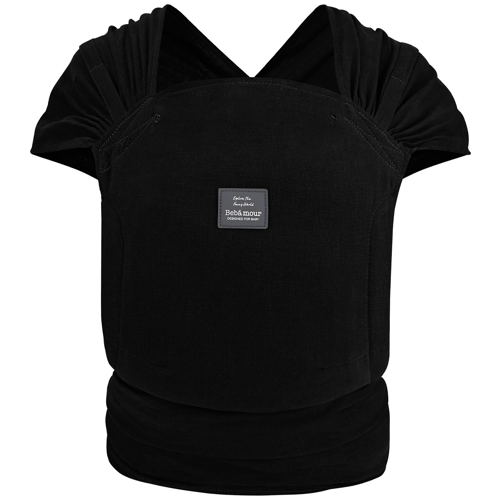 Bebamour Adjustable Newborn Baby Carrier – Ergonomic One Size, Black