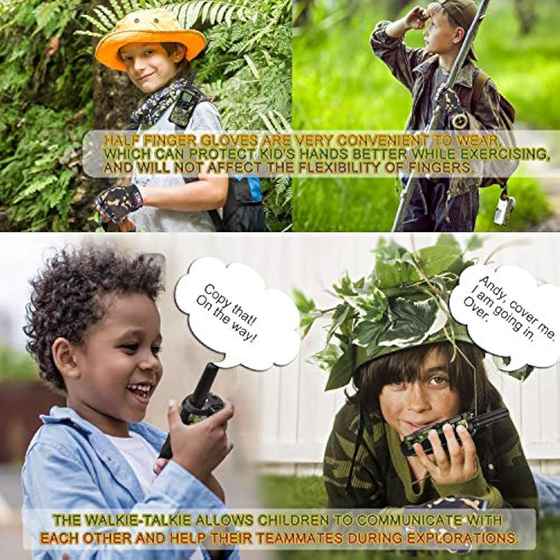 Jolof Store Kids Walkie Talkies – 8 Channel 2-Way Radio for Outdoor Play