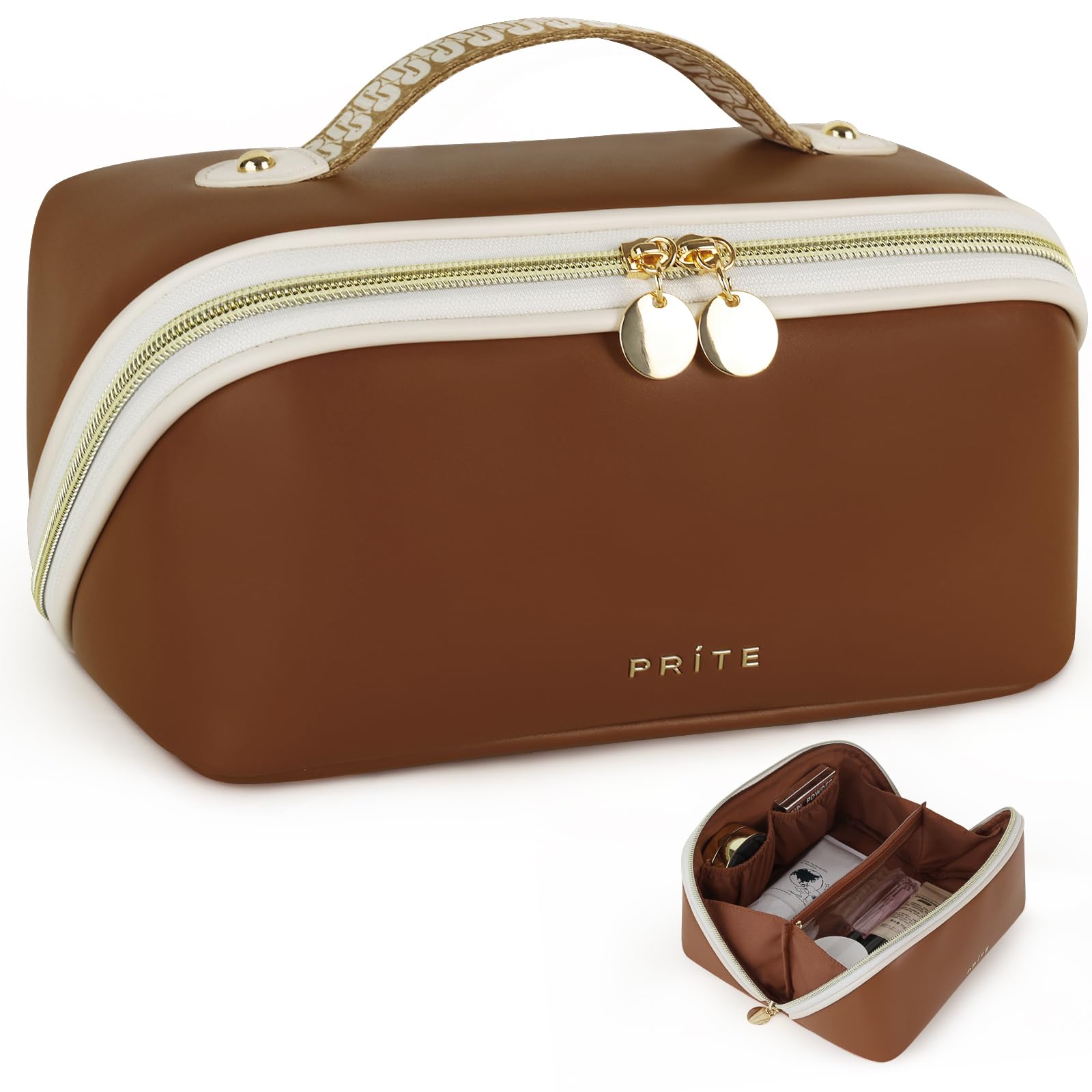 Large Makeup Bag – Waterproof PU Leather Travel Toiletry Case