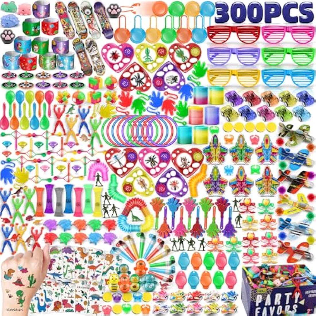 Jolof Store 300PCS Party Bag Fillers | 34 Kinds of Kids Toy Assortment