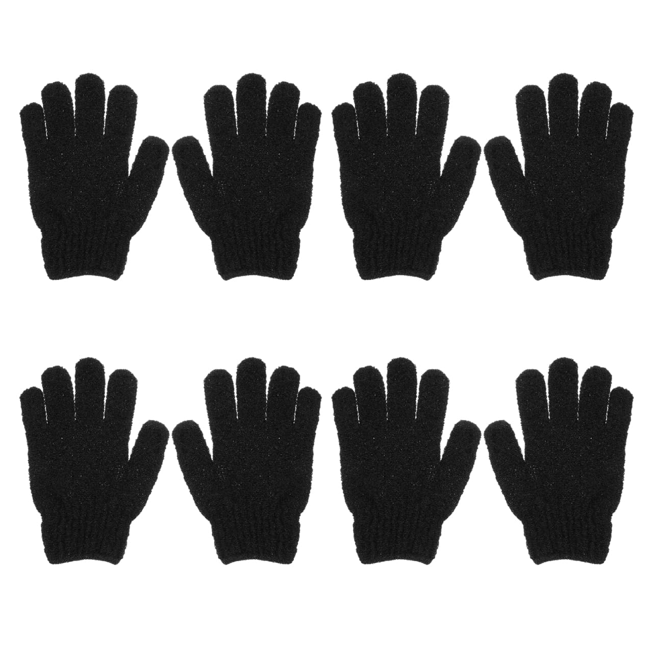 Healifty Exfoliating Shower Gloves – 4 Pairs Black Polyester Body Mitts