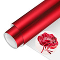 Vinyl Frog Metallic HTV Roll – Red PU Iron on Vinyl for T-Shirts, 12" x 5'