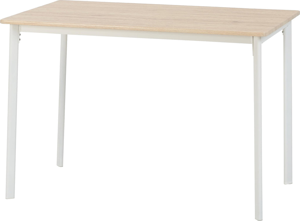 Seconique Riley Large Dining Set with 4 Dining Chairs,White/Light Oak