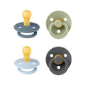 BIBS Colour Pacifier 4-Pack | Natural Rubber Latex Soothers | Size 1