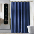 Lkw Ogechi Extra Wide Navy Blue Waterproof Polyester Shower Curtain