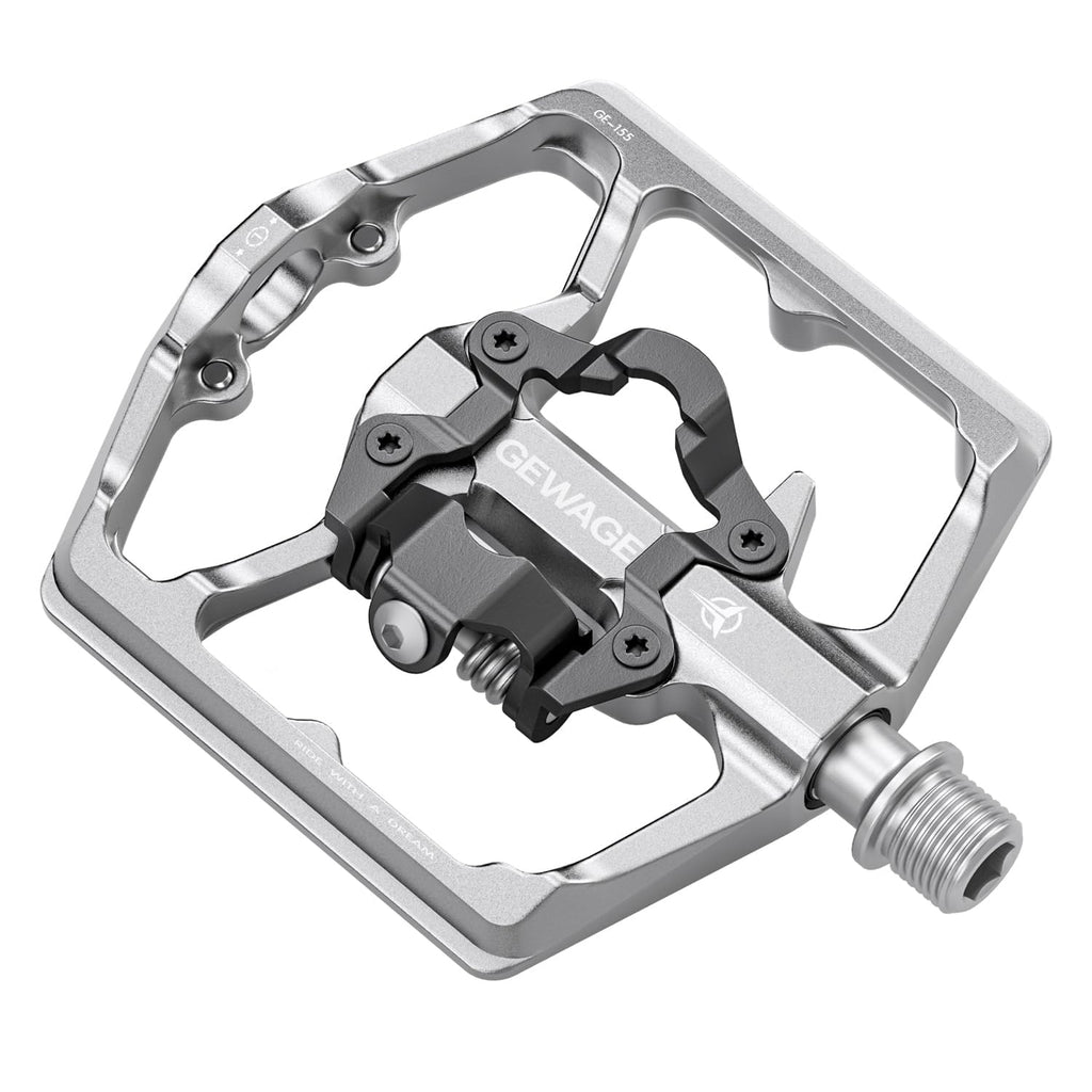 GEWAGE Dual Function MTB Pedals | CNC Aluminum SPD & Flat 9/16" Bike Pedals