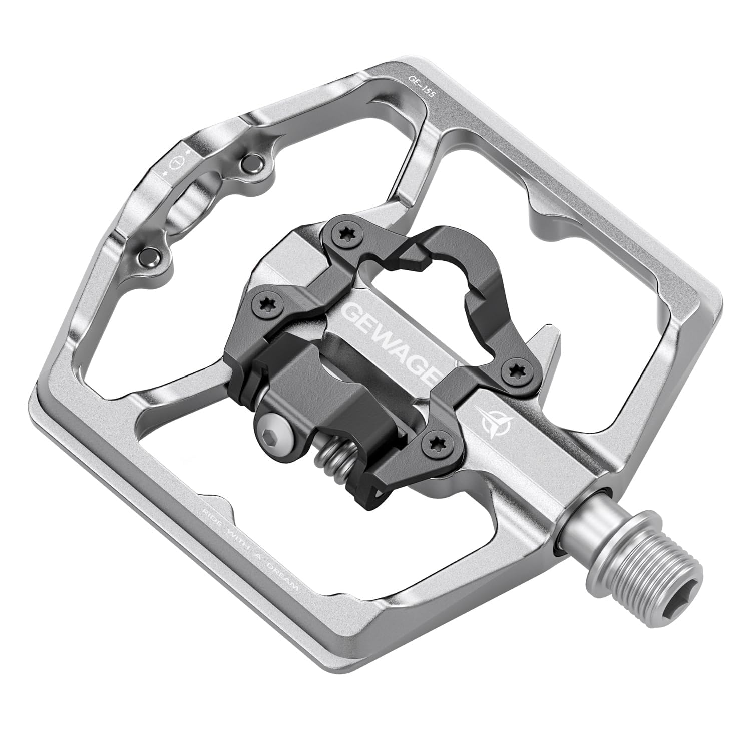 GEWAGE Dual Function MTB Pedals | CNC Aluminum SPD & Flat 9/16" Bike Pedals