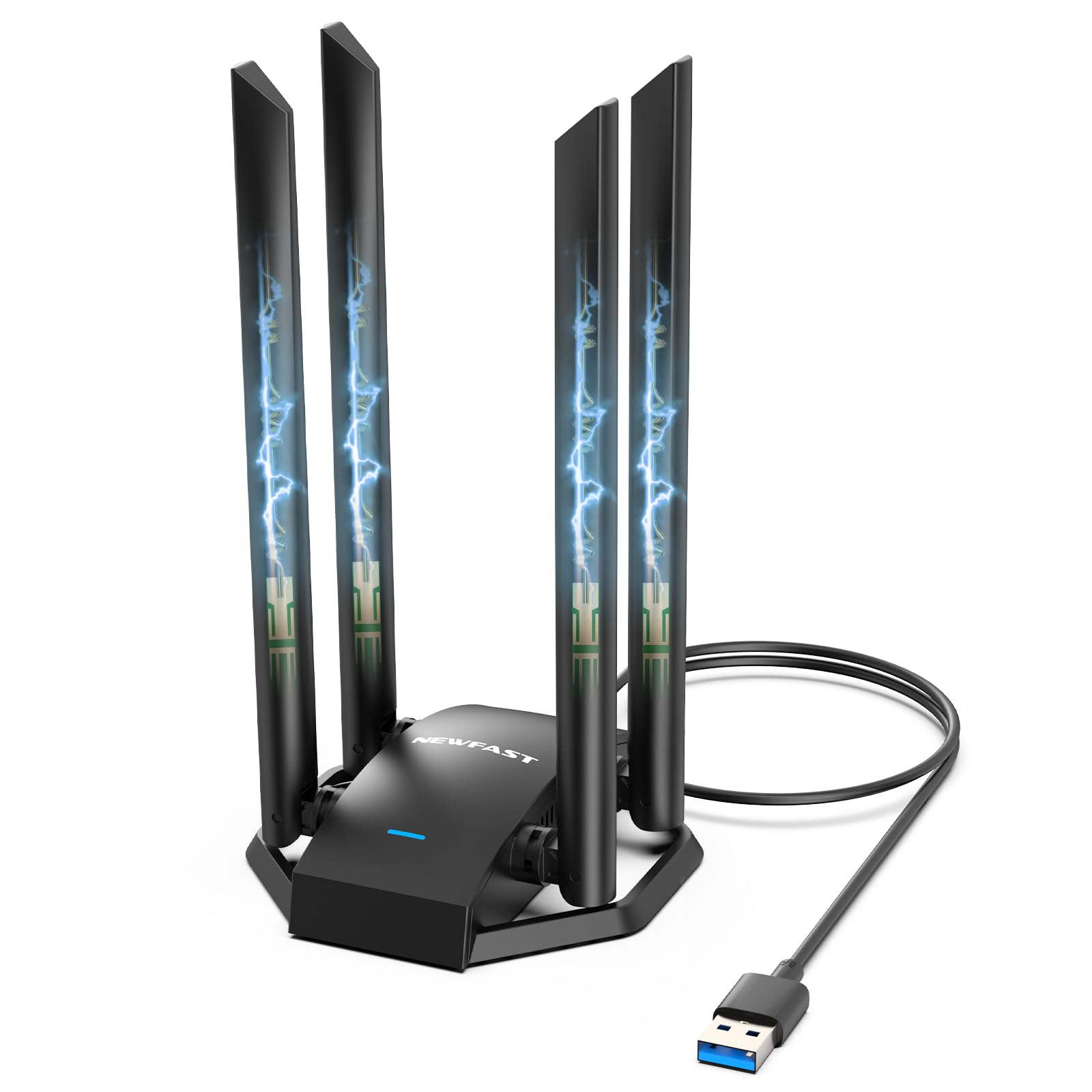 NEWFAST AC1300 USB WiFi Adapter | Dual Band 1300Mbps with 4 Antennas