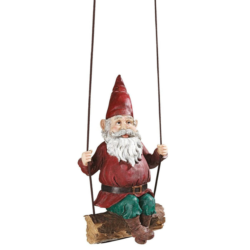 Design Toscano Sammy the Swinging Garden Gnome Outdoor Statue – 38cm