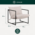 Zinus Aidan Sling Accent Armchair, Oatmeal Beige, 78 x 78 x 69 cm