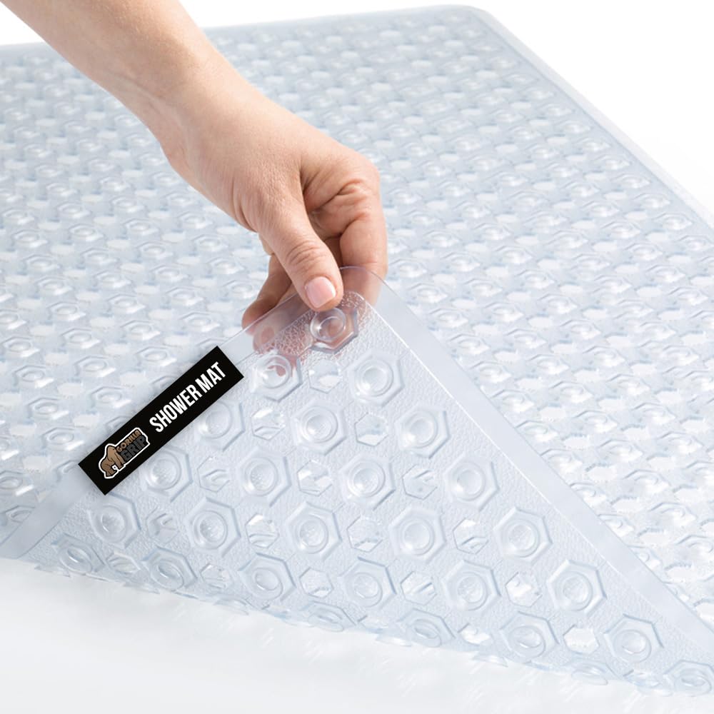 Gorilla Grip Non-Slip Bath Mat | 35x16 Machine Washable Tub Mat, Clear