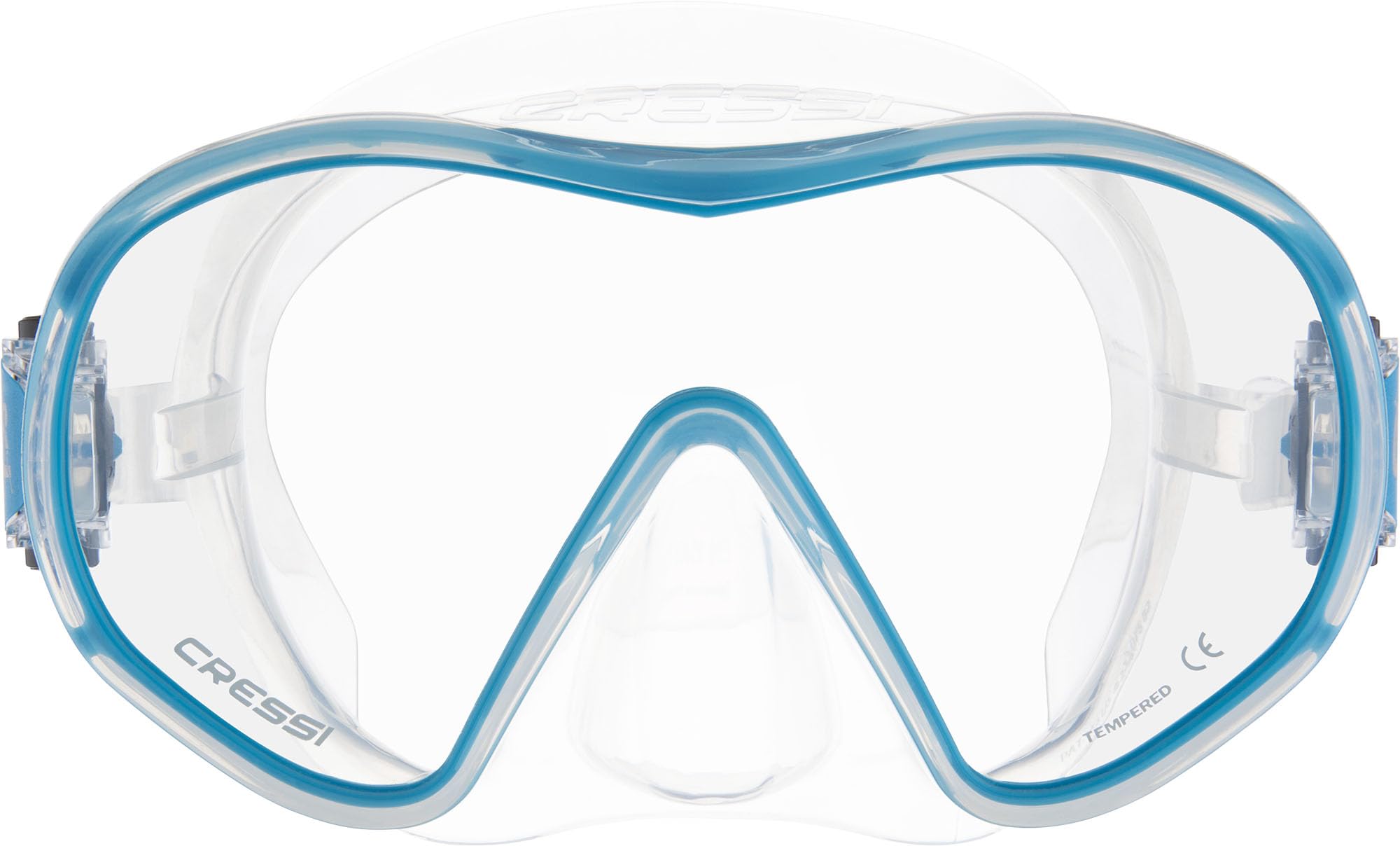 Cressi F-Dual Frameless Diving Mask & Supernova Dry Snorkel Set – Blue