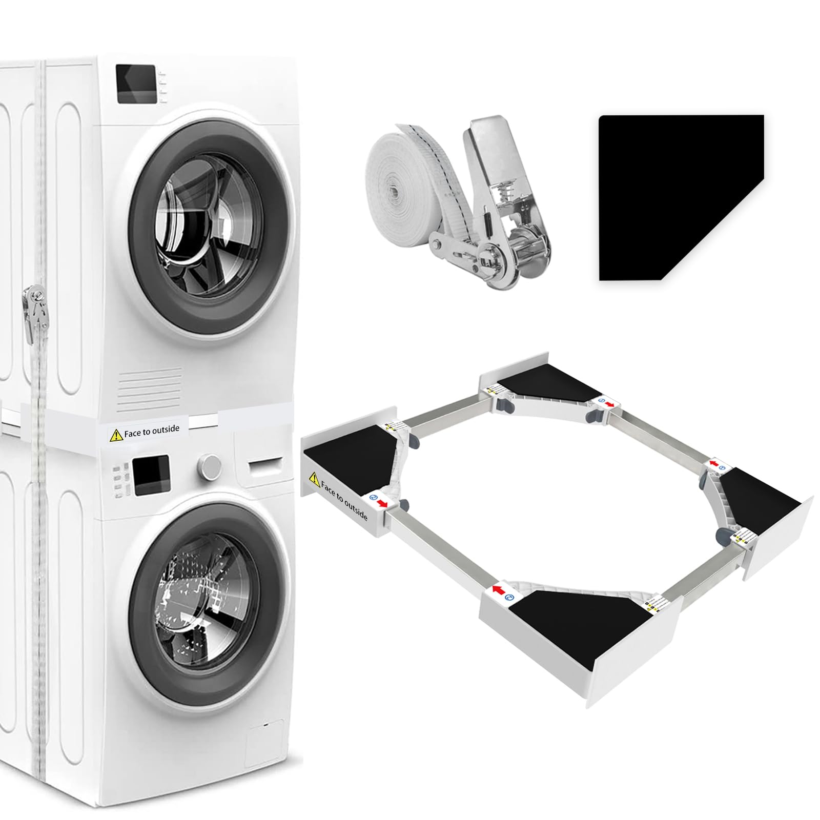 NIUXX Universal Stacking Kit for Washer and Dryer | 46-66cm Adjustable