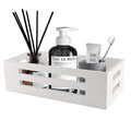 Gzsekken Solid Wood Toilet Tank Basket – White Bathroom Storage Tray