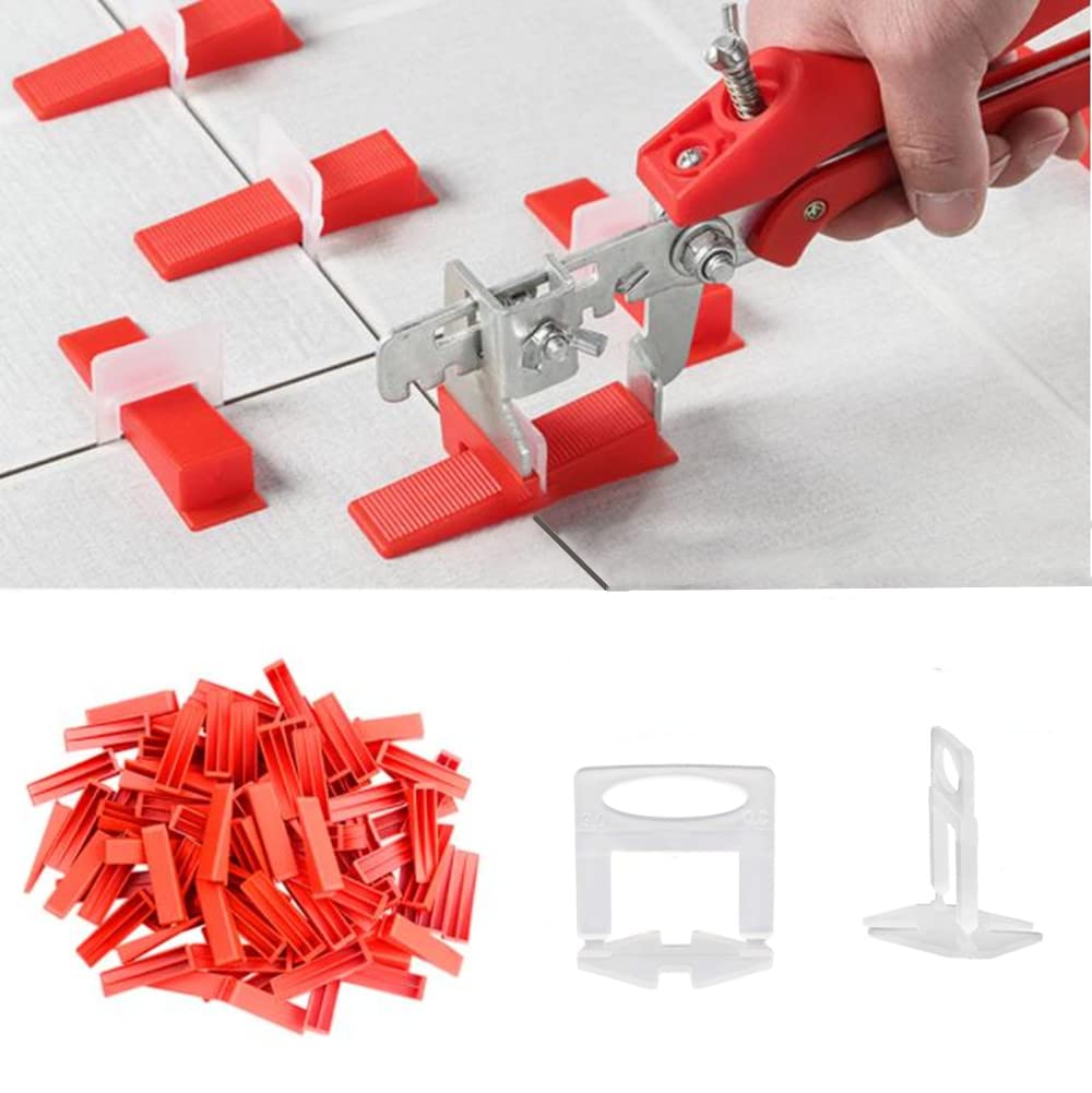 400pc Tile Leveling System Kit - 1.5mm Spacers & Pliers