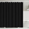 FAVORTALK Black Shower Curtains Waterproof Polyester Fabric Shower Curtain Mould Proof Mildew Resistant 180x180cm Solid Bathroom Curtain Set with 12 - image 1