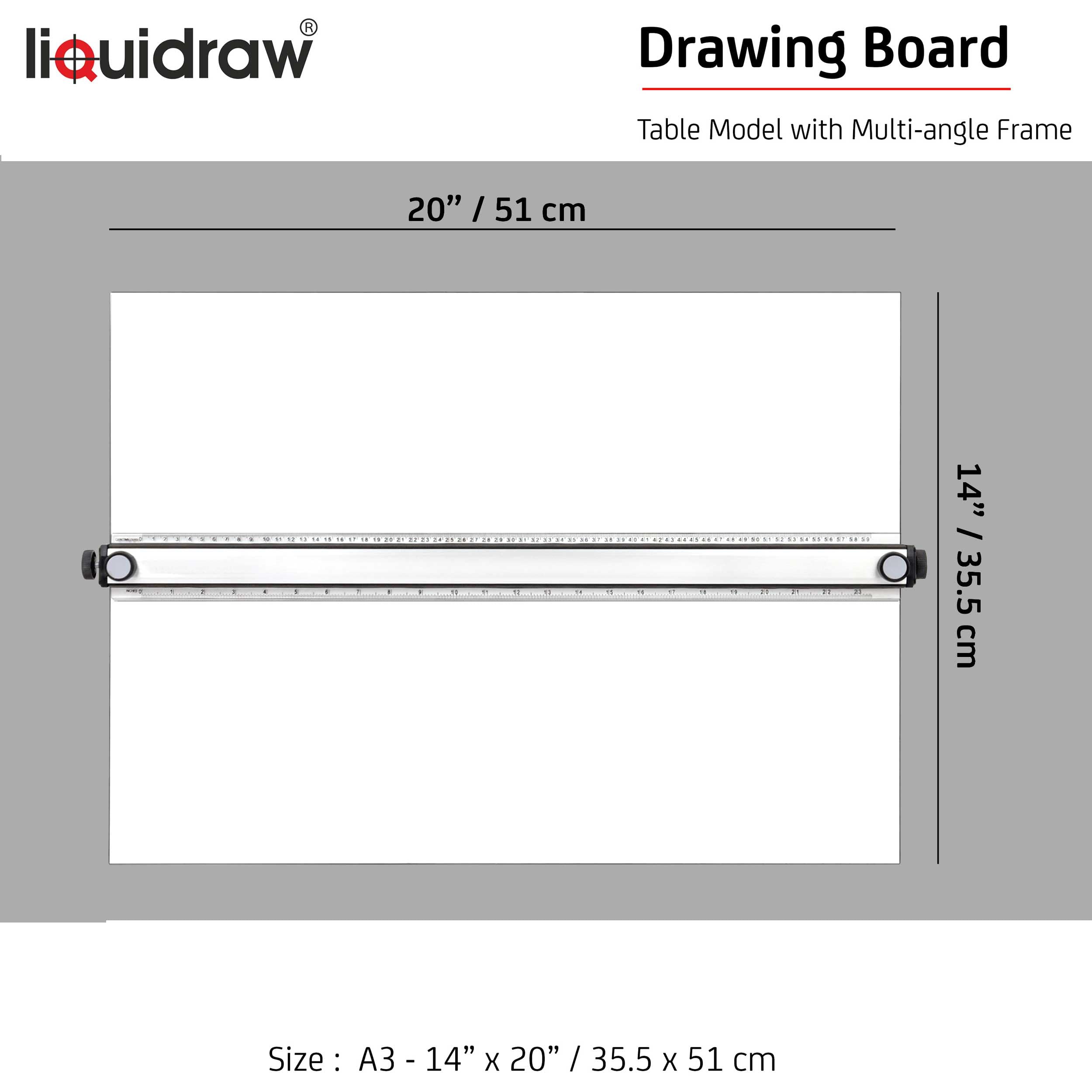 Liquidraw A3 Drawing Board – Parallel Motion Wood Table with 5 Angles