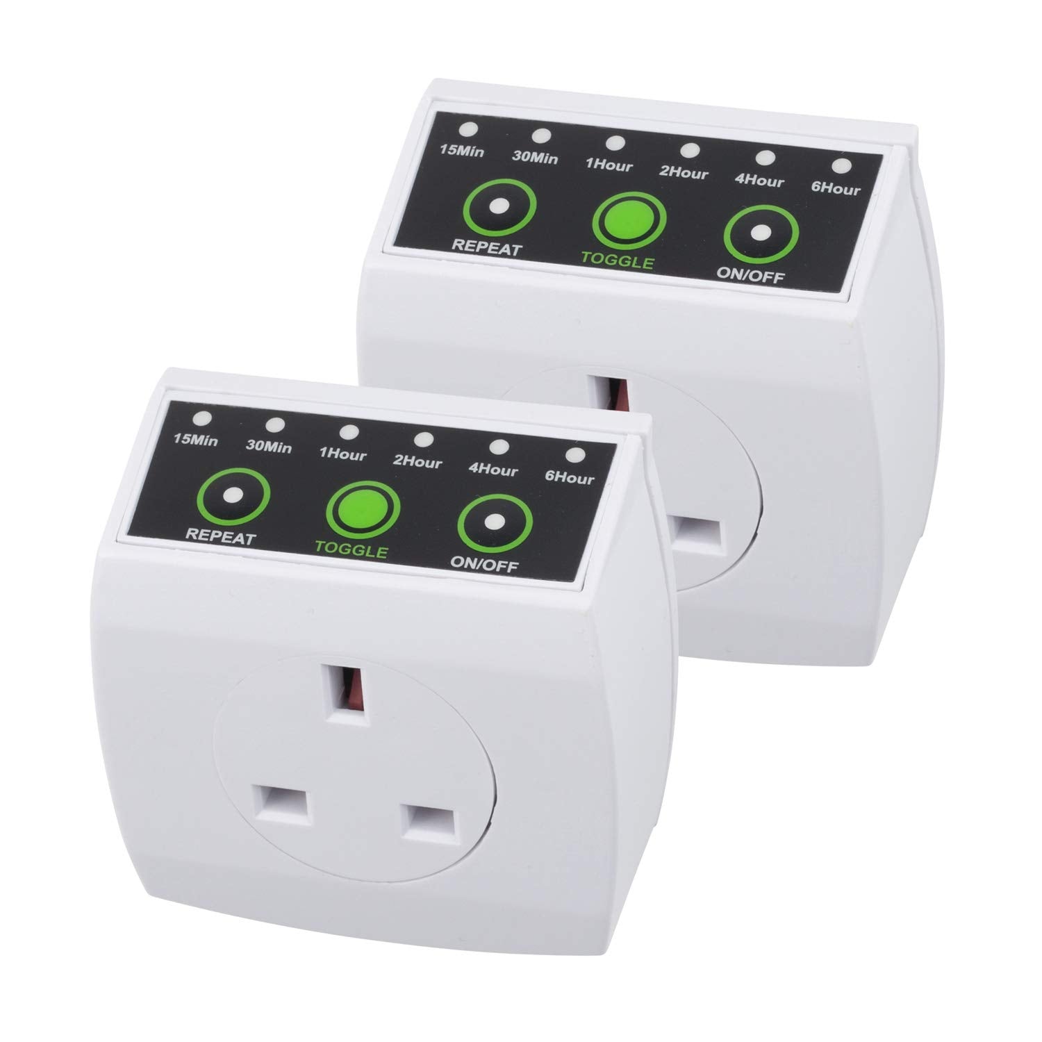Countdown Timer Plug – Energy Saving Repeat Switch, 2 Pack
