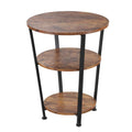 DREAMSOULE Industrial End Table, 3 Tiers Round Side Table with Sturdy Metal Frame, Round Sofa Table, Vintage Nightstand for Living Room Bedroom - image 1