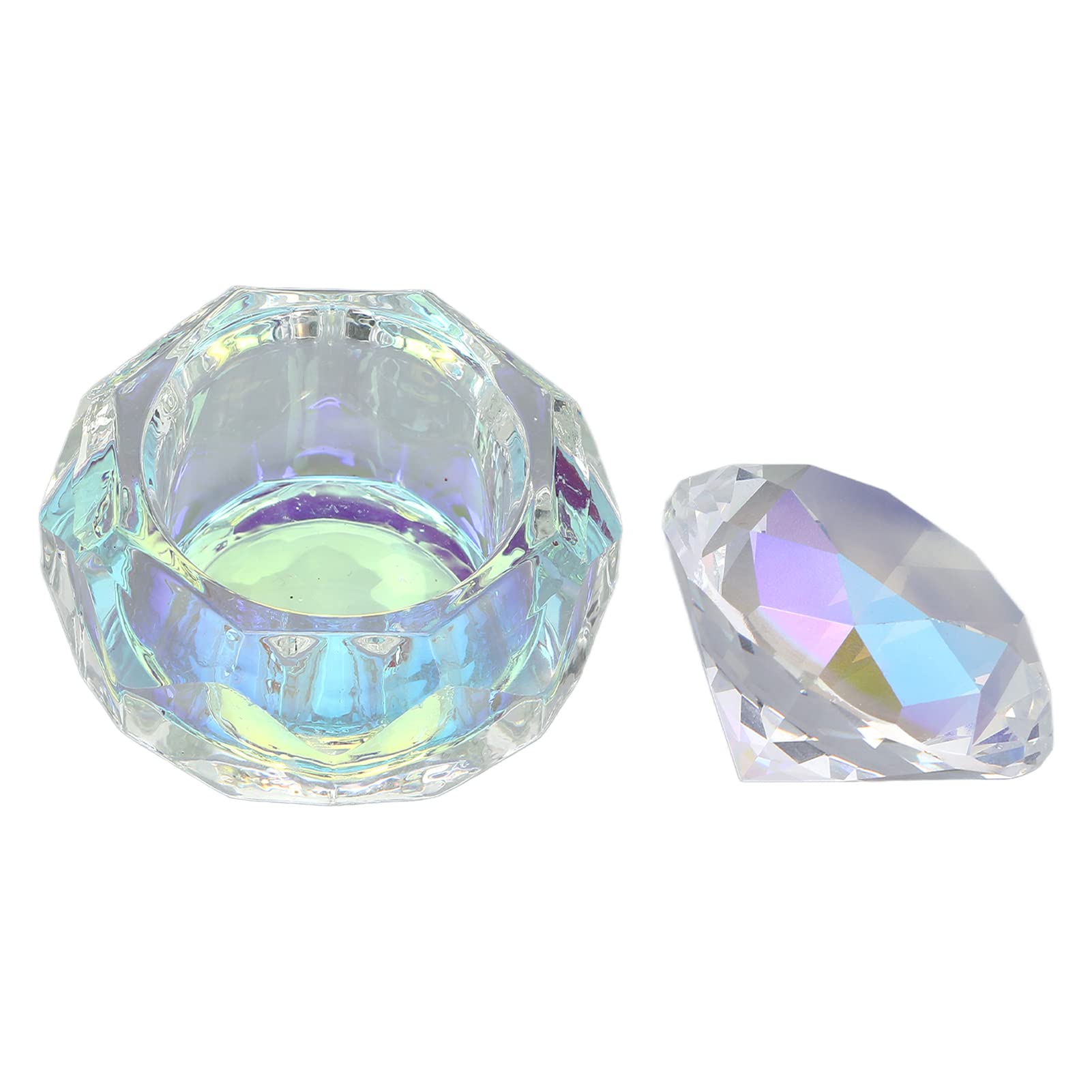 Dioche Crystal Glass Nail Art Dappen Dish – Diamond Shape Manicure Tool