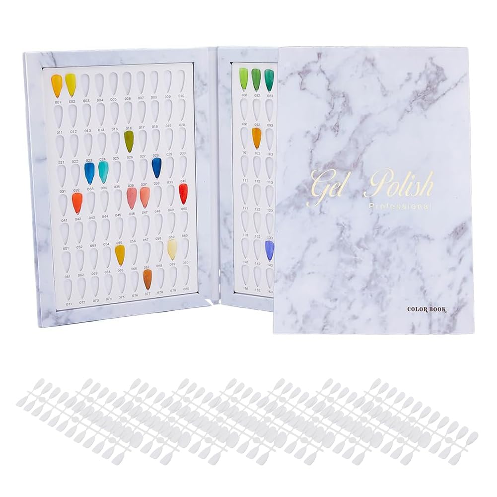 SUPERFINDINGS Nail Color Display Book with 192 Tips - Gel Polish Chart