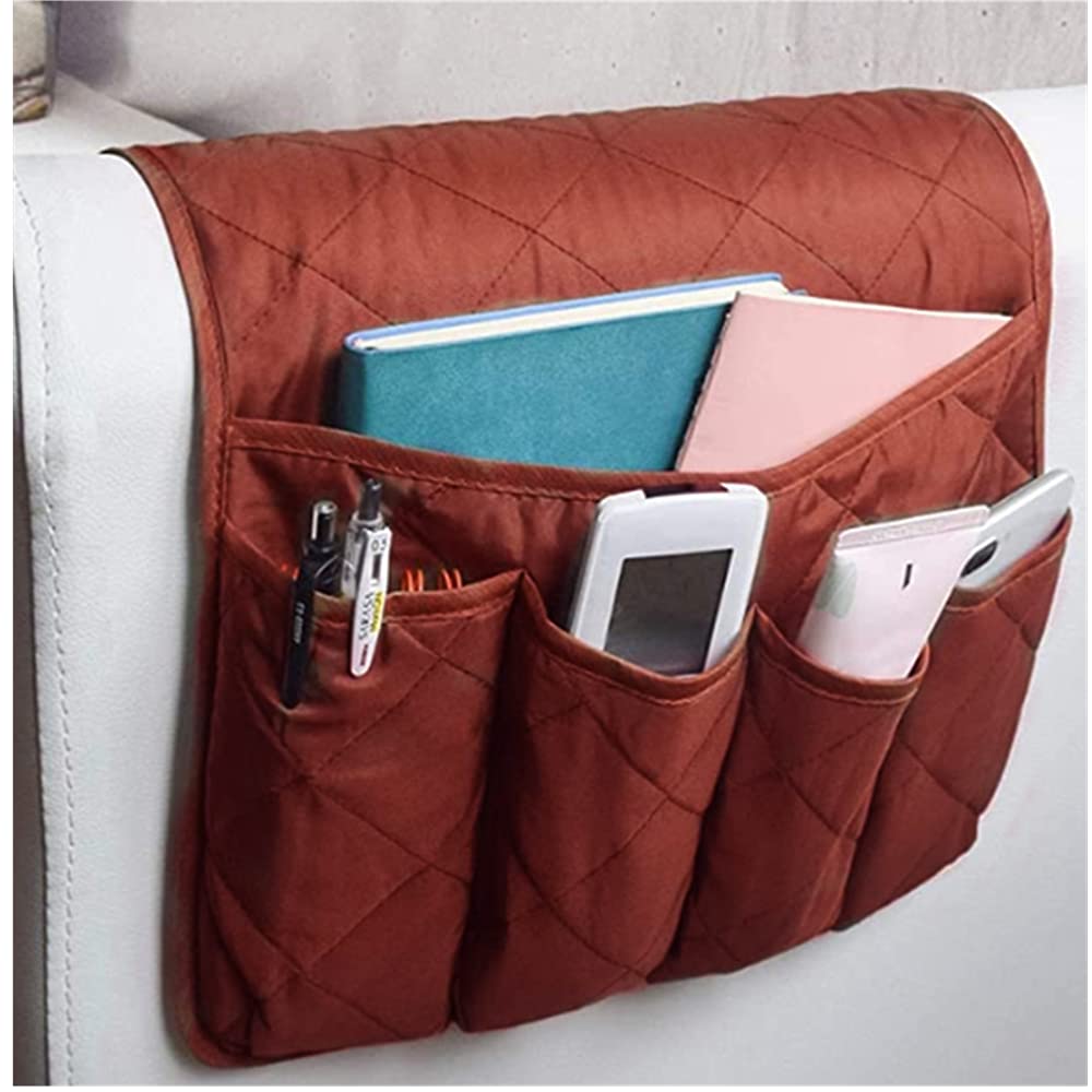 Bkrdty Armrest Storage Organizer Anti-Slip Sofa Couch Chair Armrest Organizer 90 * 33cm 5 pockets Couch Chair Organizer Holder for TV Remote Control - image 3