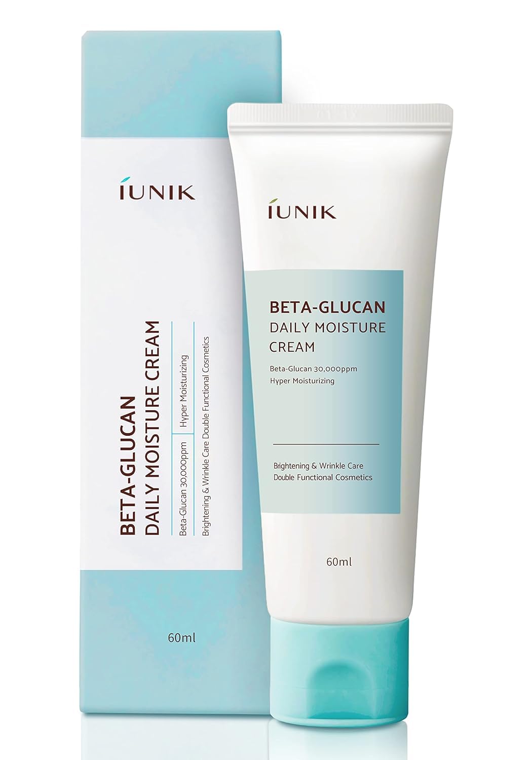 IUNIK Beta-Glucan Daily Face Moisturizer Cream - Hydrating K-Beauty (60ml)
