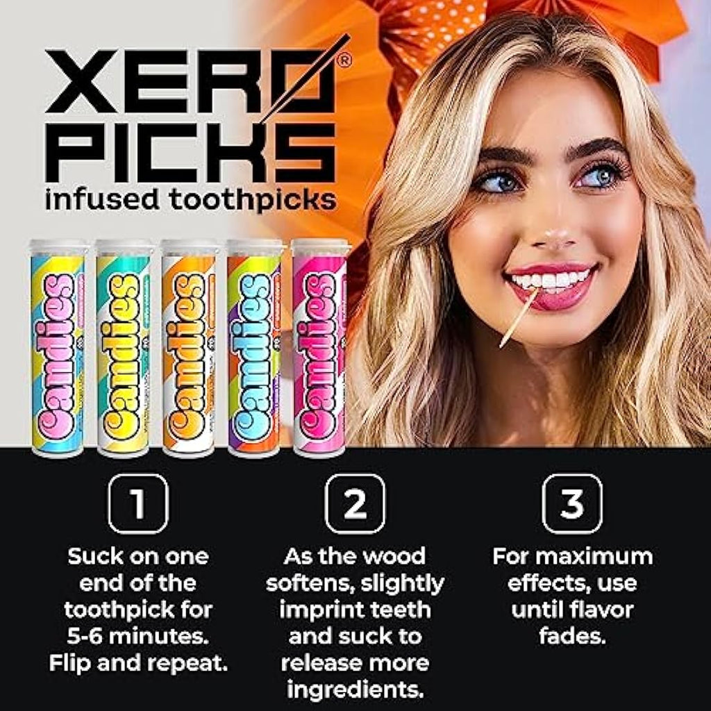 Xero Picks Candies Flavored Toothpicks | Dry Mouth Relief | 5 Pack
