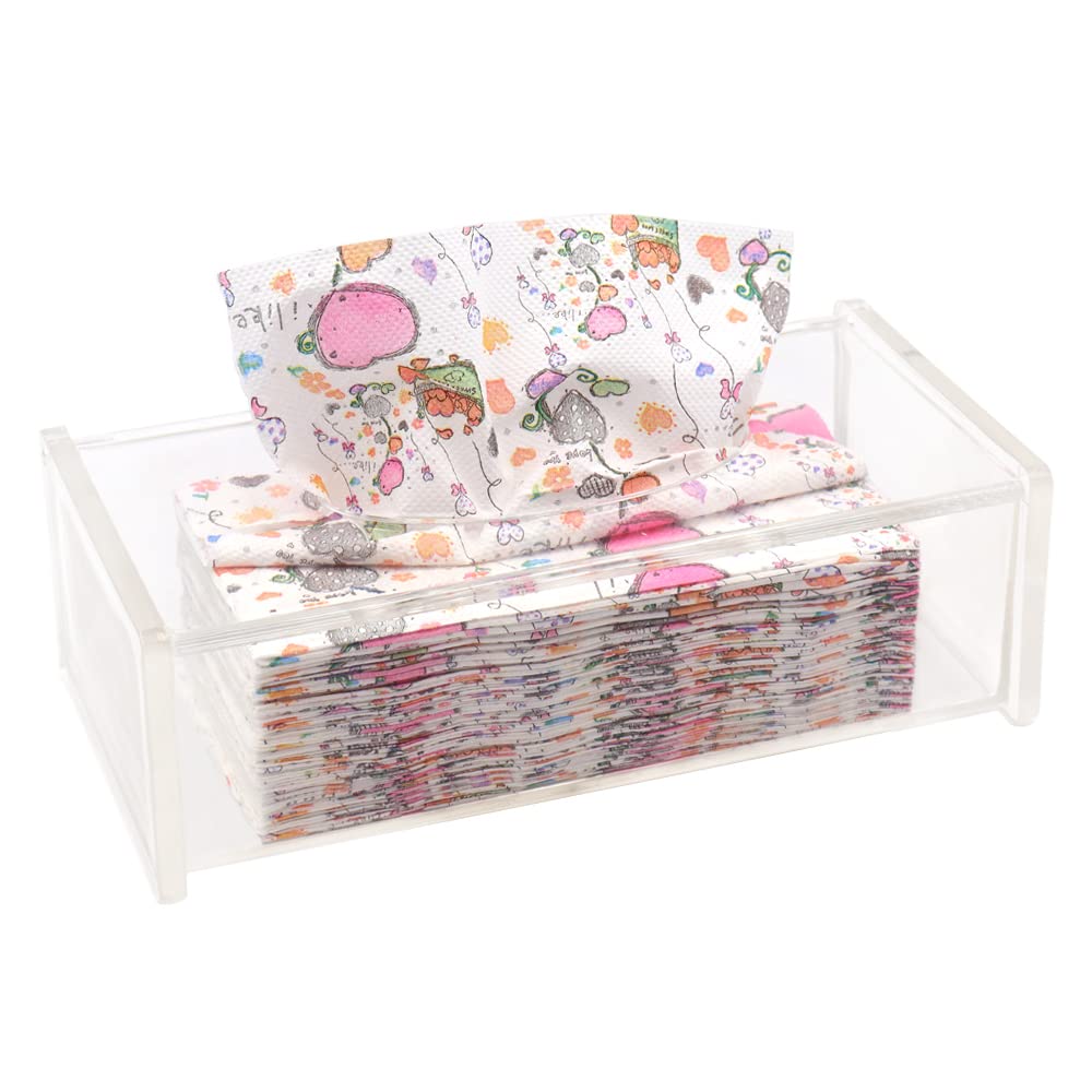 Jolof Store Clear Acrylic Tissue Box Cover – Modern Napkin Holder