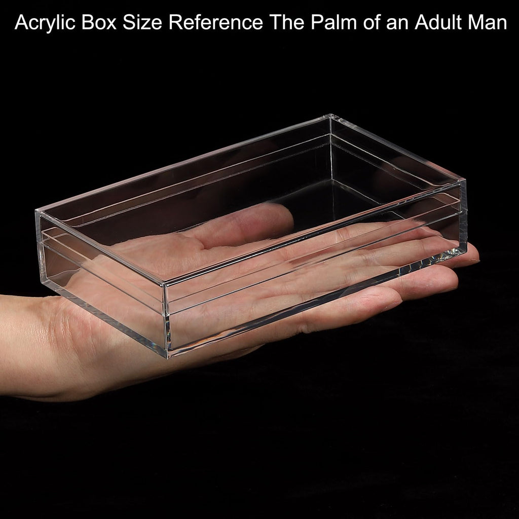 PATIKIL Acrylic Box with Lid 6.3" x 3.94" x 1.38", Clear Acrylic Display Boxes Plastic Square Cube Containers Storage Organizer for Candy Tiny - image 3