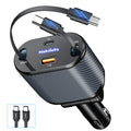 MAGJIEYX 80W Retractable Car Charger – Fast USB Adapter for iPhone 16
