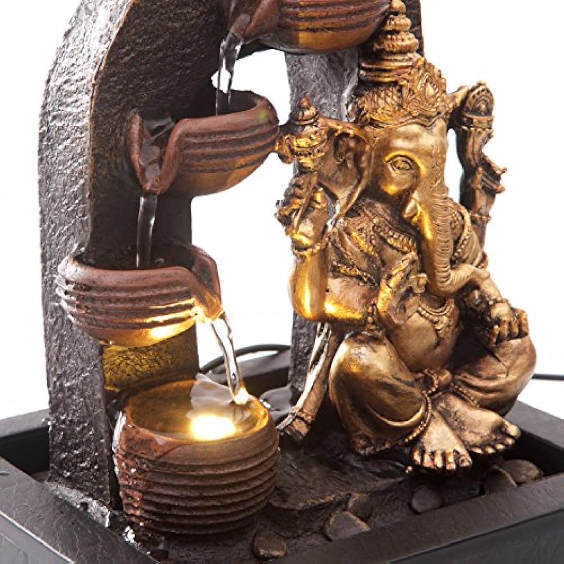 Ganesha Indoor Water Fountain with LED Light - 25cm