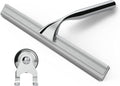 Stracks Stainless Steel Shower Squeegee – No-Drill Glass Wiper (Grey)