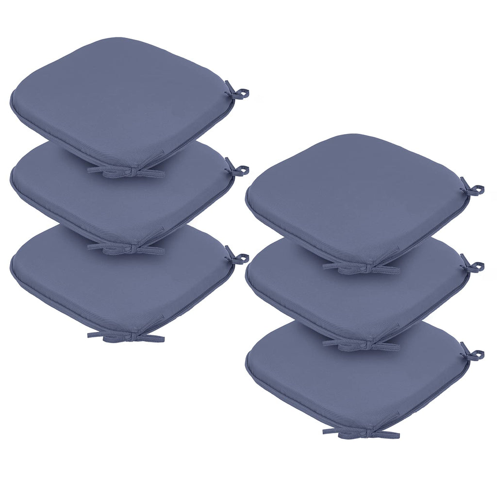 RACE LEAF Waterproof Garden Chair Cushions | Round Seat Pads - 6 Pack