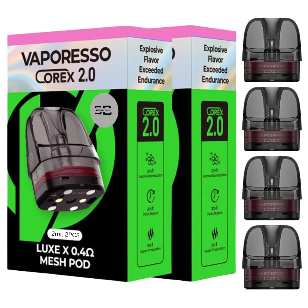 Vaporesso Luxe X Corex Replacement Pods 0.4 Ohm | 4 Pack Bundle