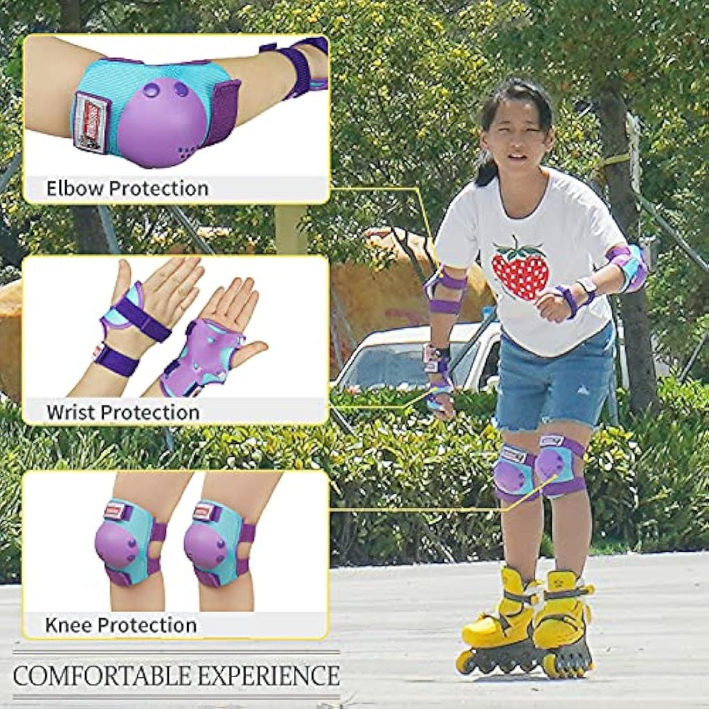 Jolof Store Kids Protective Gear Set – Knee Elbow Wrist Pads for 3-15