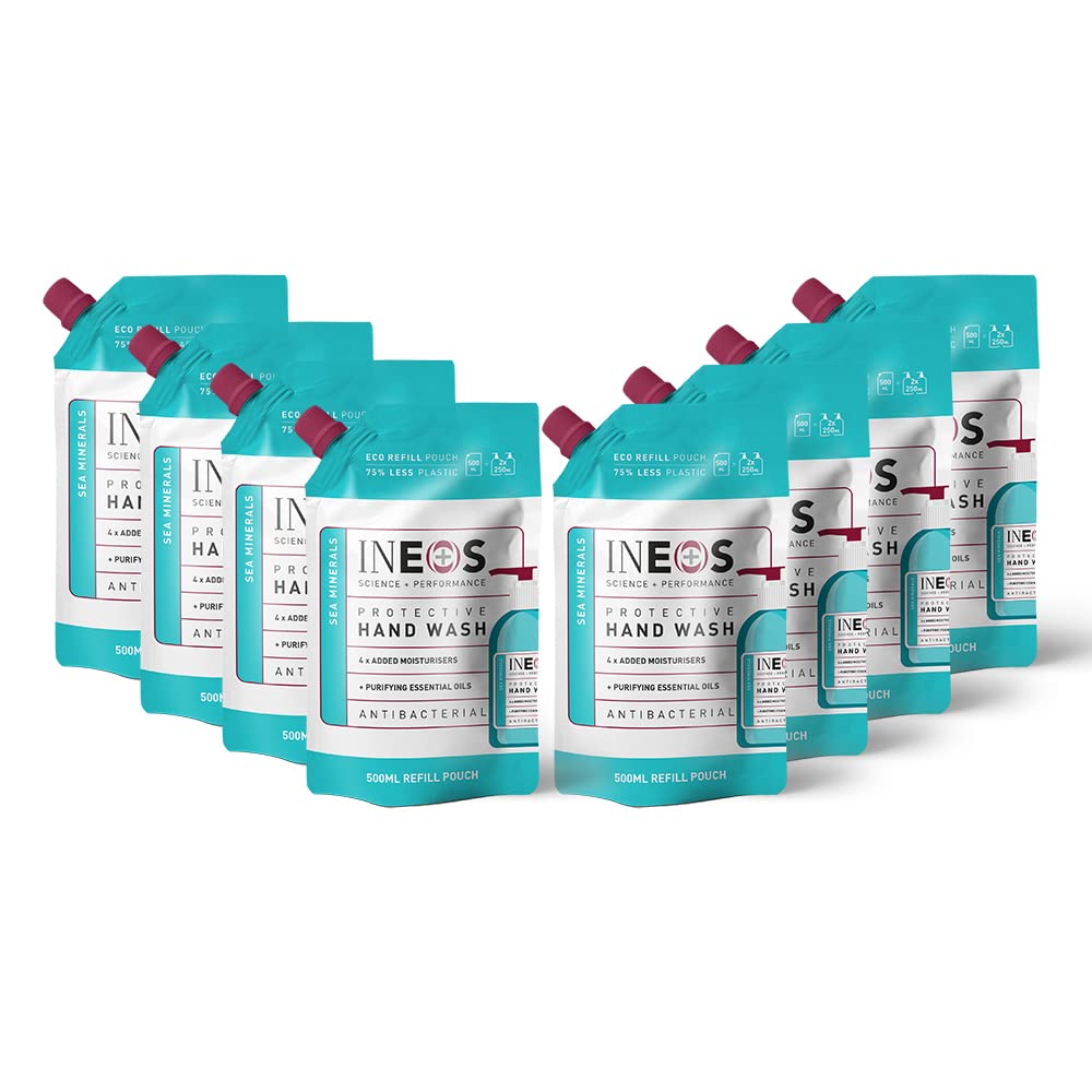 INEOS Antibacterial Hand Wash Refill – Sea Minerals – 8 x 500ml Bulk