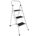 Home Vida 3 Step Ladder – Heavy Duty Steel Folding Ladder, 150kg Load