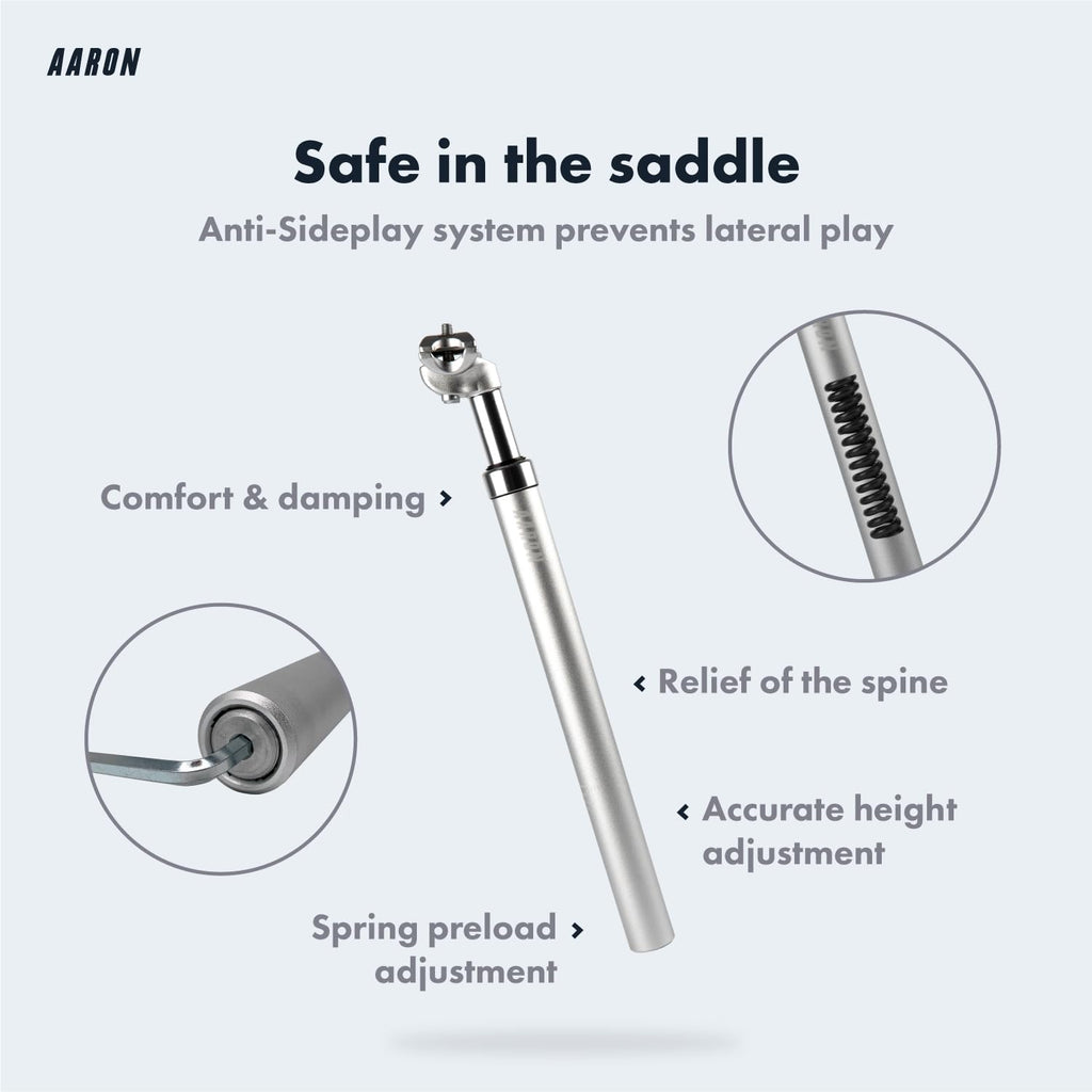 AARON Suspension Seatpost – Aluminum Bike Post for MTB & E-Bikes – 27.2mm