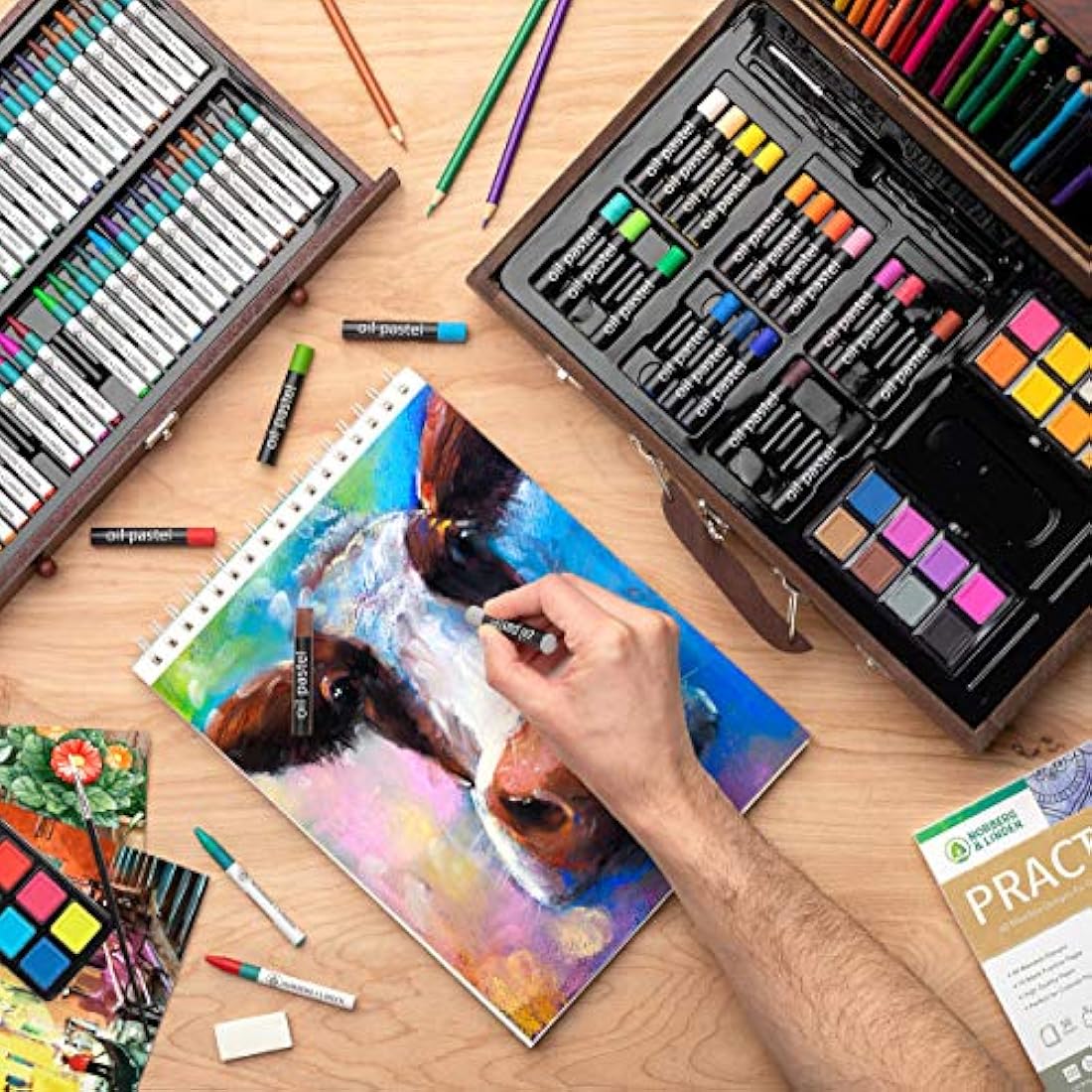 Norberg & Linden 144-Piece Professional Art Set in Deluxe Wooden Box